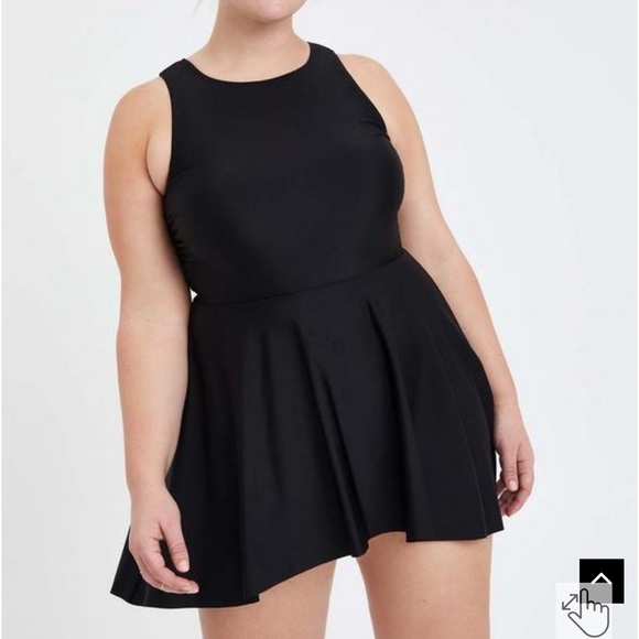 Torrid Wireless High-Low Swim Dress With Brief